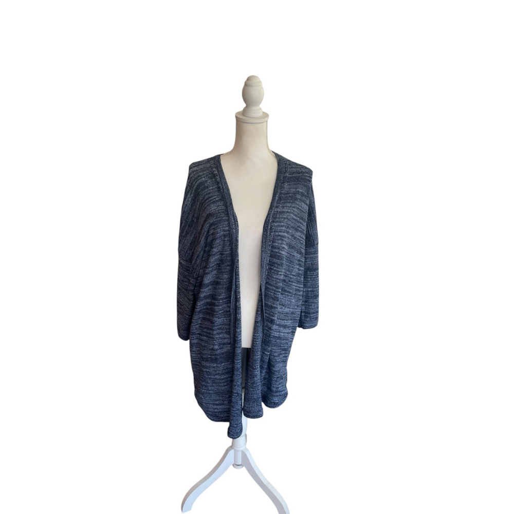 Pure Jill Blue J Jill Marled Linen Blend Open Cardigan Size L Casual Cozy